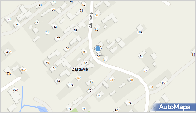 Zastawie, Zastawie, 66, mapa Zastawie