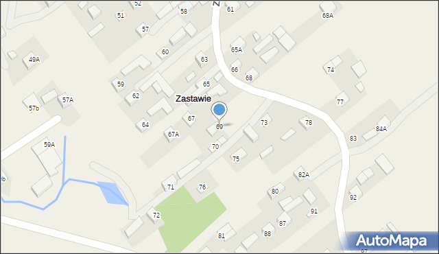 Zastawie, Zastawie, 69, mapa Zastawie