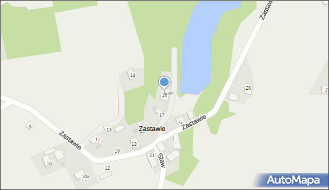 Zastawie, Zastawie, 16, mapa Zastawie