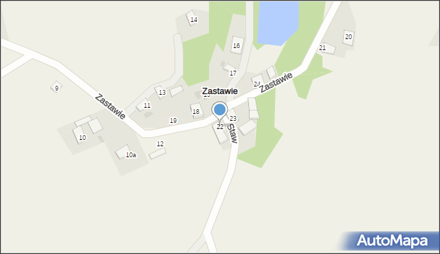 Zastawie, Zastawie, 22, mapa Zastawie