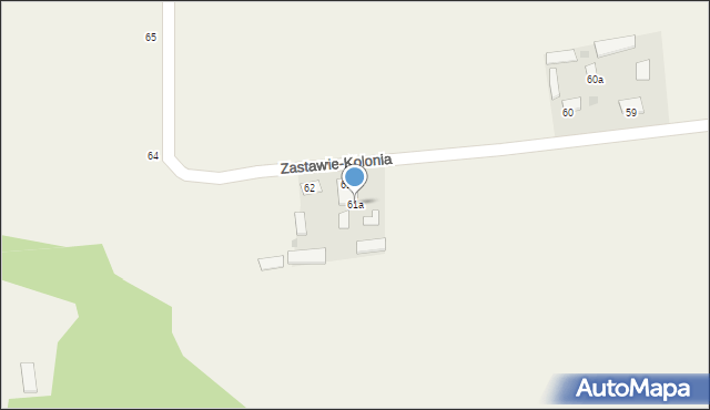 Zastawie-Kolonia, Zastawie-Kolonia, 61a, mapa Zastawie-Kolonia