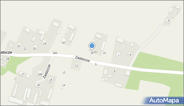 Zastocze, Zastocze, 12, mapa Zastocze