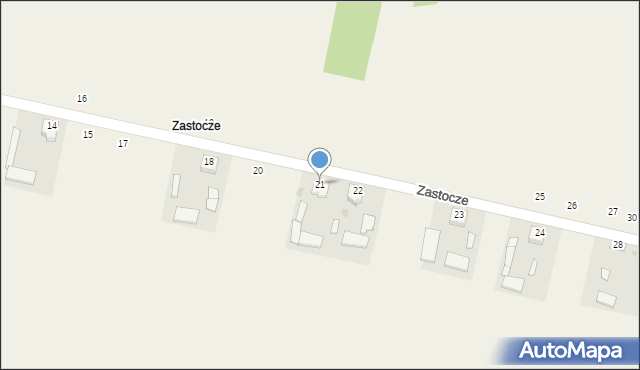 Zastocze, Zastocze, 21, mapa Zastocze