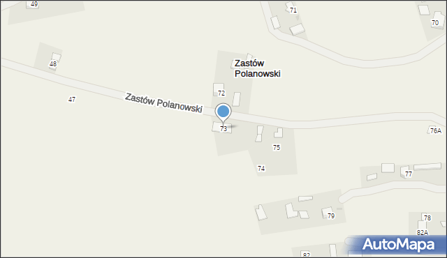 Zastów Polanowski, Zastów Polanowski, 73, mapa Zastów Polanowski