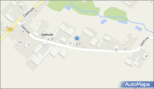 Zastruże, Zastruże, 33, mapa Zastruże