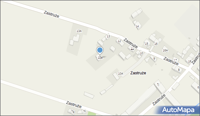 Zastruże, Zastruże, 12a, mapa Zastruże