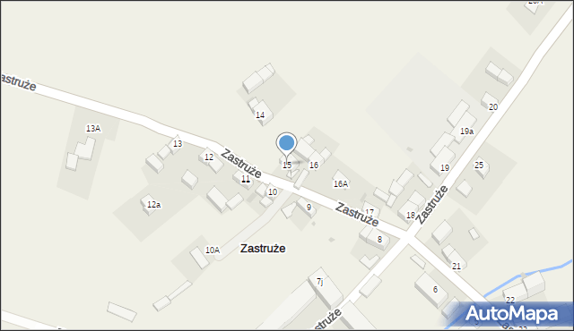 Zastruże, Zastruże, 15, mapa Zastruże