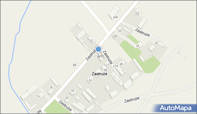 Zastruże, Zastruże, 18, mapa Zastruże