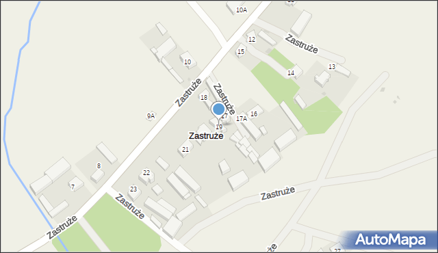 Zastruże, Zastruże, 19, mapa Zastruże