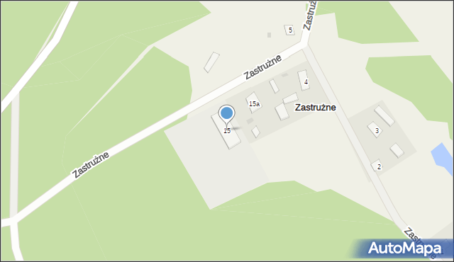 Zastrużne, Zastrużne, 15, mapa Zastrużne