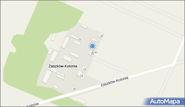 Zaszków-Kolonia, Zaszków-Kolonia, 22, mapa Zaszków-Kolonia