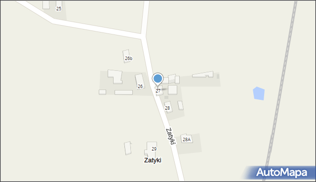 Zatyki, Zatyki, 27, mapa Zatyki