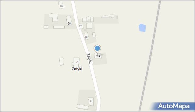 Zatyki, Zatyki, 28A, mapa Zatyki