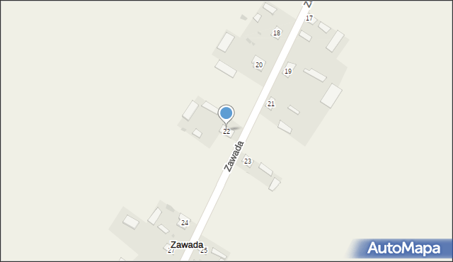 Zawada, Zawada, 22, mapa Zawada