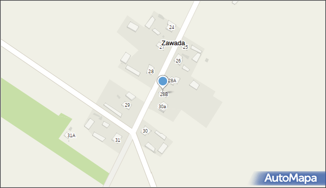 Zawada, Zawada, 28B, mapa Zawada