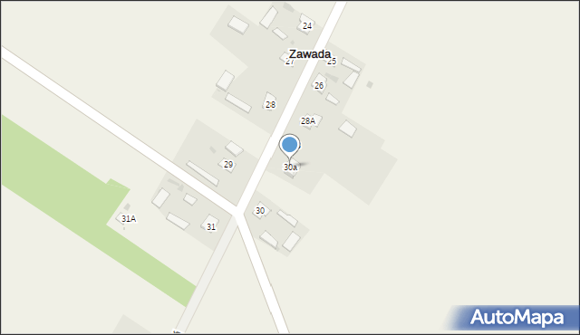 Zawada, Zawada, 30a, mapa Zawada