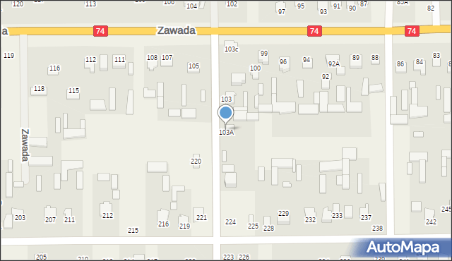 Zawada, Zawada, 103A, mapa Zawada