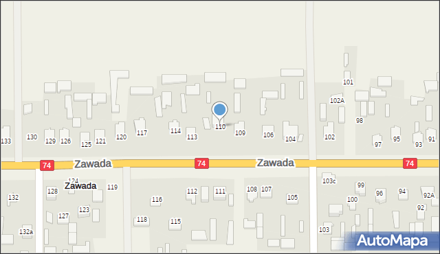 Zawada, Zawada, 110, mapa Zawada