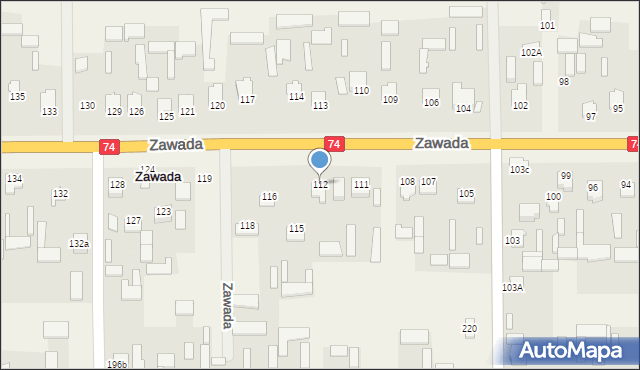 Zawada, Zawada, 112, mapa Zawada