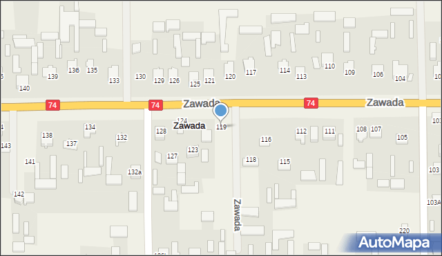 Zawada, Zawada, 119, mapa Zawada