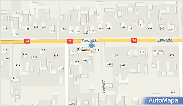 Zawada, Zawada, 122, mapa Zawada