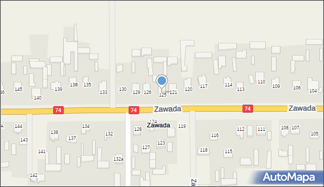 Zawada, Zawada, 125, mapa Zawada