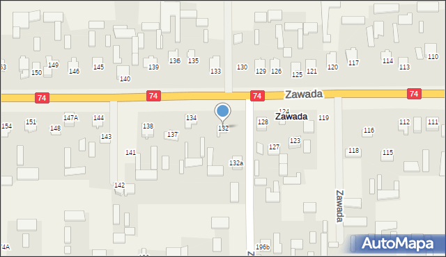 Zawada, Zawada, 132, mapa Zawada