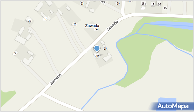 Zawada, Zawada, 25a, mapa Zawada