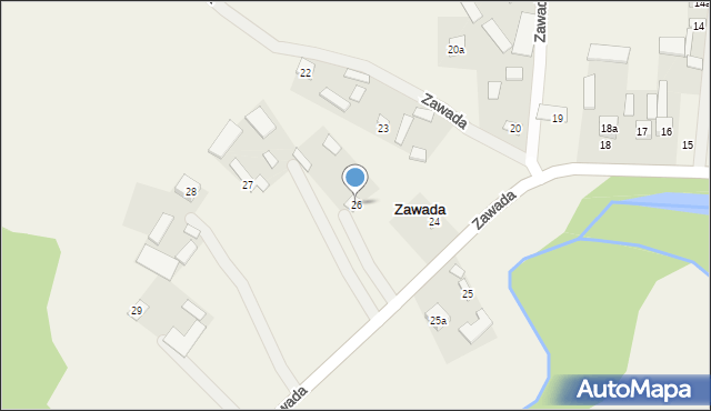 Zawada, Zawada, 26, mapa Zawada