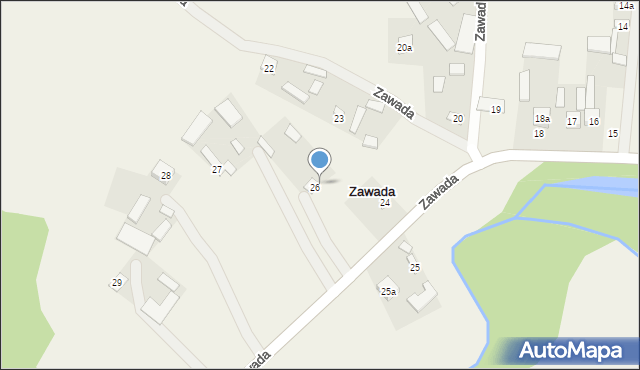 Zawada, Zawada, 26A, mapa Zawada