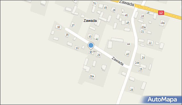 Zawada, Zawada, 30, mapa Zawada