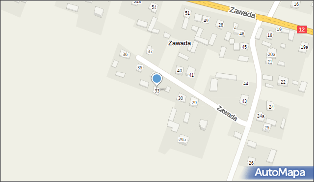 Zawada, Zawada, 33, mapa Zawada