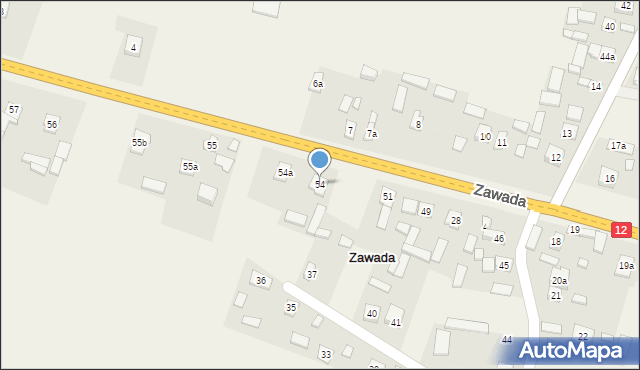 Zawada, Zawada, 54, mapa Zawada