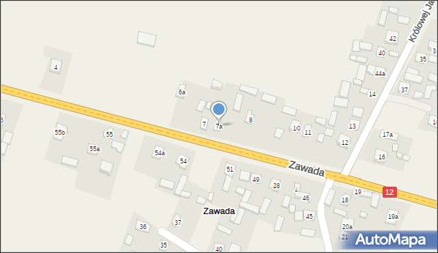 Zawada, Zawada, 7a, mapa Zawada