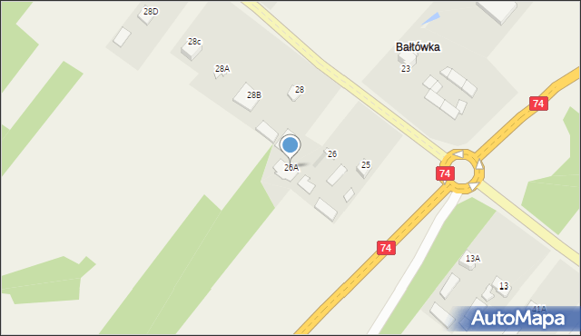 Zawada, Zawada, 26A, mapa Zawada