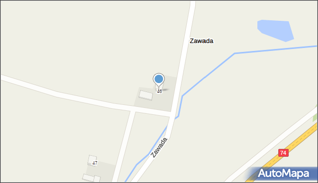 Zawada, Zawada, 46, mapa Zawada