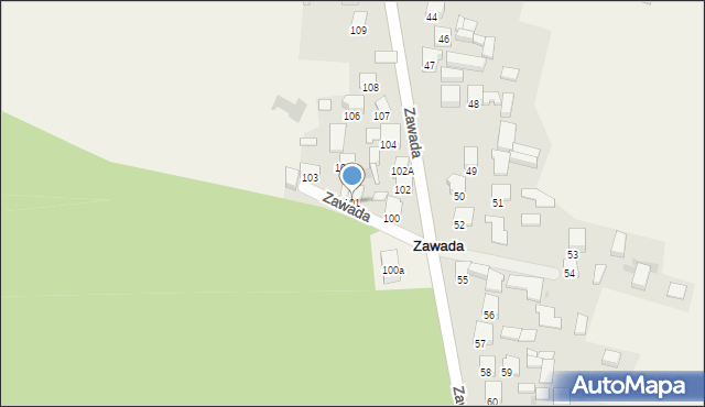 Zawada, Zawada, 101, mapa Zawada