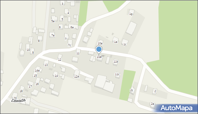 Zawada, Zawada, 11a, mapa Zawada