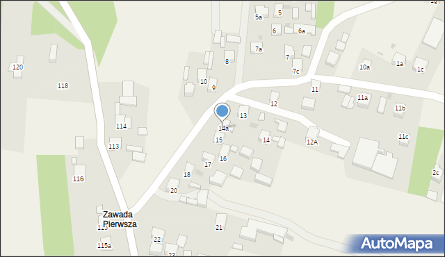 Zawada, Zawada, 14a, mapa Zawada
