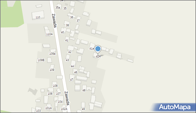 Zawada, Zawada, 42A, mapa Zawada