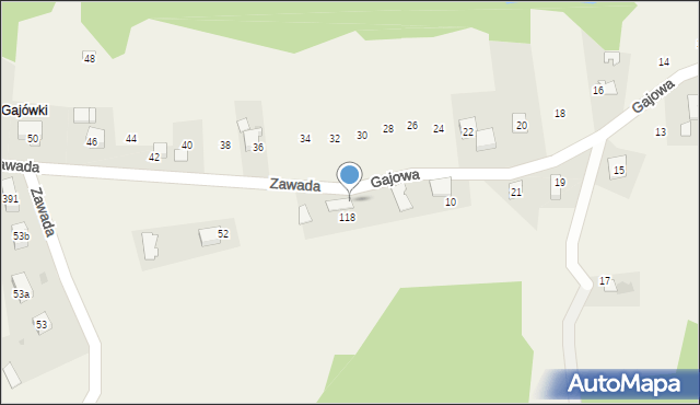 Zawada, Zawada, 118a, mapa Zawada