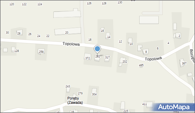 Zawada, Zawada, 281, mapa Zawada