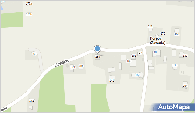 Zawada, Zawada, 285, mapa Zawada