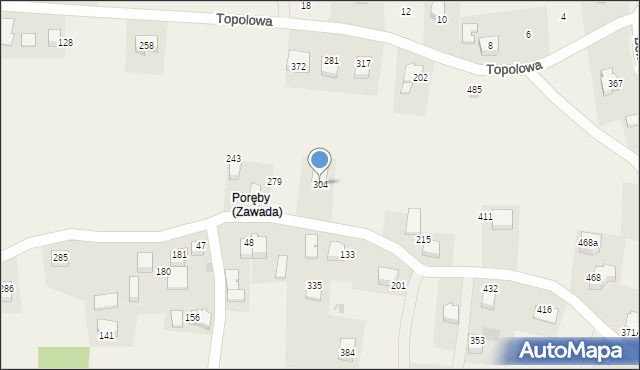 Zawada, Zawada, 304, mapa Zawada
