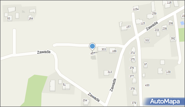 Zawada, Zawada, 407, mapa Zawada