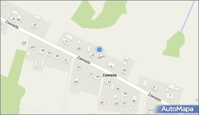 Zawada, Zawada, 10A, mapa Zawada