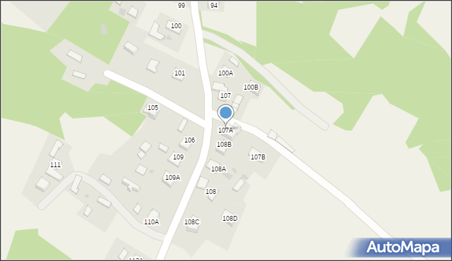 Zawada, Zawada, 107A, mapa Zawada