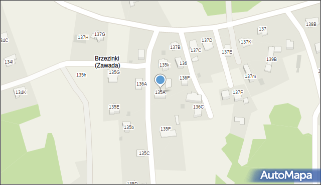 Zawada, Zawada, 135A, mapa Zawada