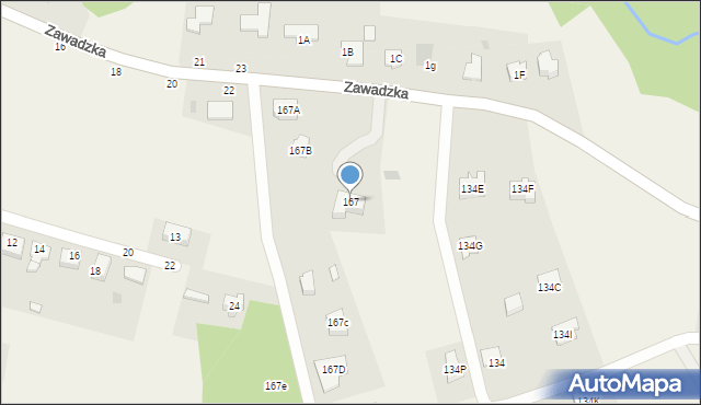 Zawada, Zawada, 167, mapa Zawada