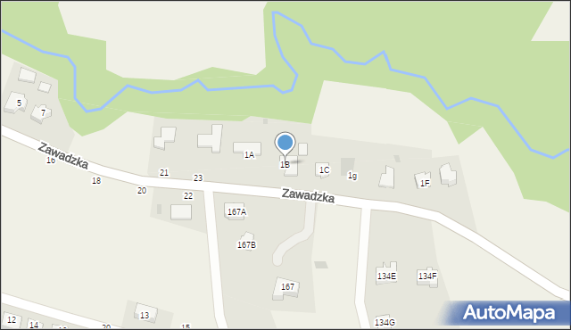 Zawada, Zawada, 1B, mapa Zawada